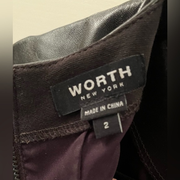 Worth New York Chocolate/Brown Leather/Ponte Dress EUC Gorgeous! Sz 2. $898 - Picture 4 of 6